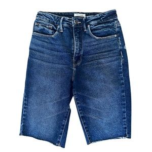 Good American High Rise Bermuda Denim Shorts